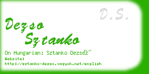 dezso sztanko business card